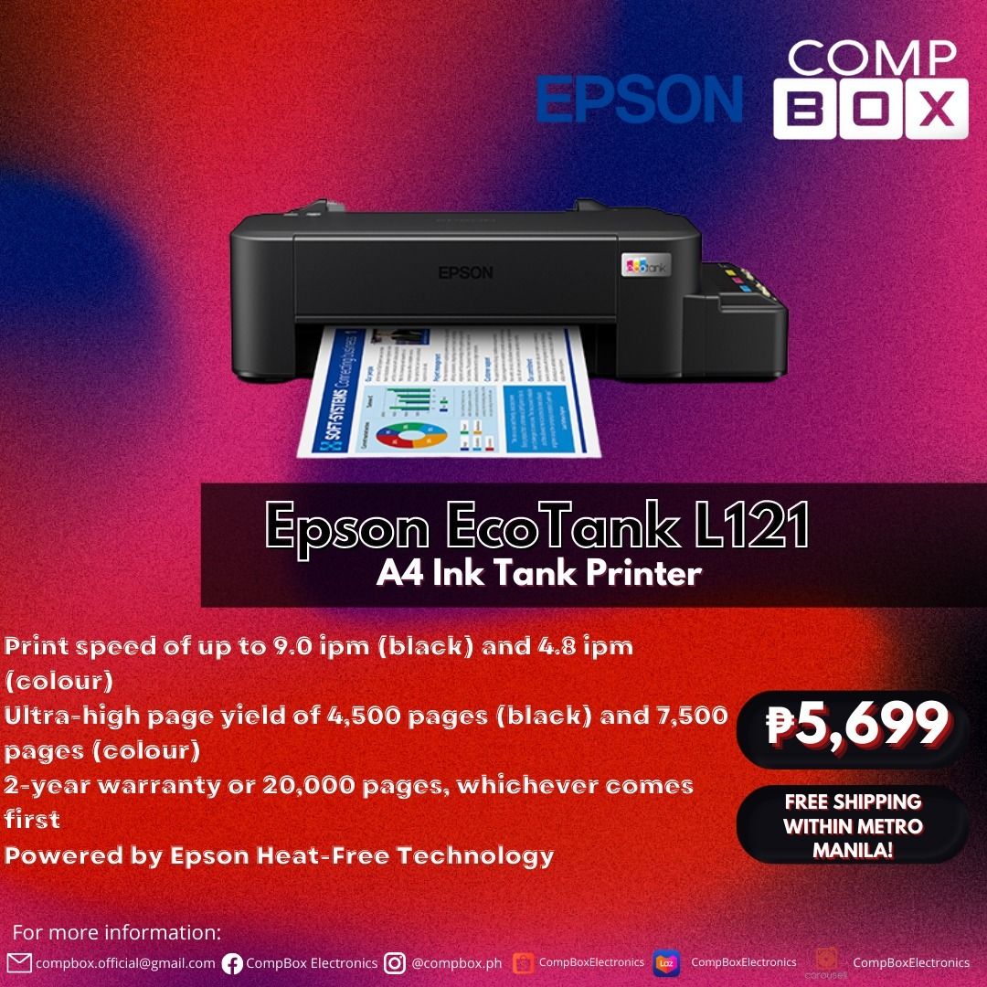 Epson Ecotank L121 A4 Ink Tank Printer Computers And Tech Printers Scanners And Copiers On Carousell 0426