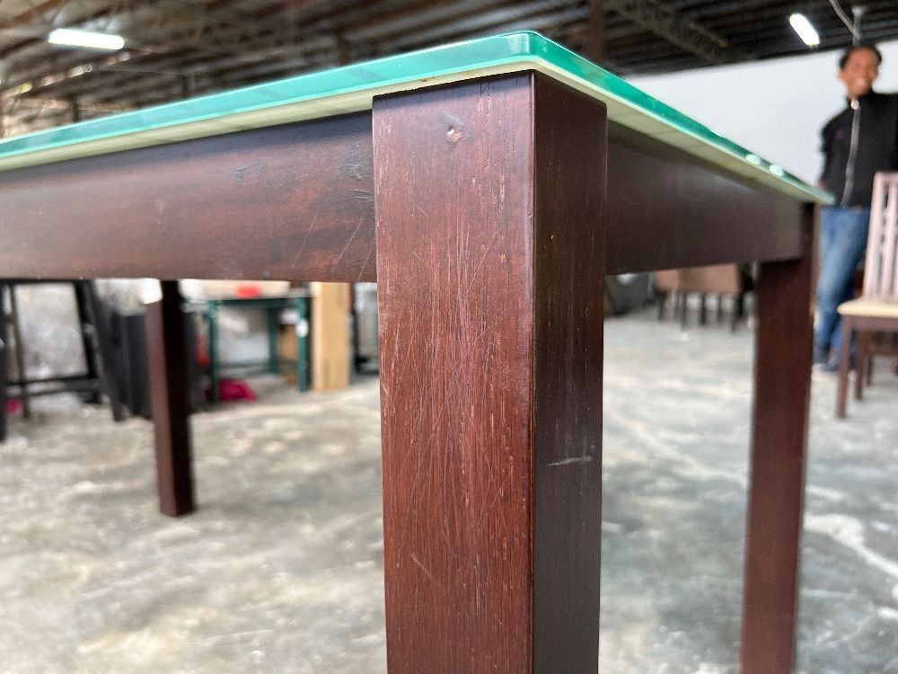 (F20031940) Wooden Glass Top 4seater Dining Table / Meja Makan 4