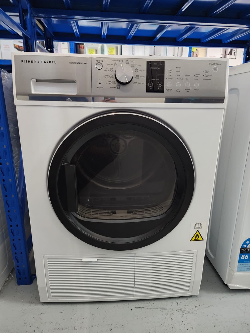 FISHER & PAYKEL 8KG Condenser Dryer DE8060P2 Display Set, TV & Home