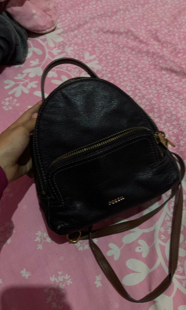 fossil felicity mini backpack black, Fesyen Wanita, Tas & Dompet di