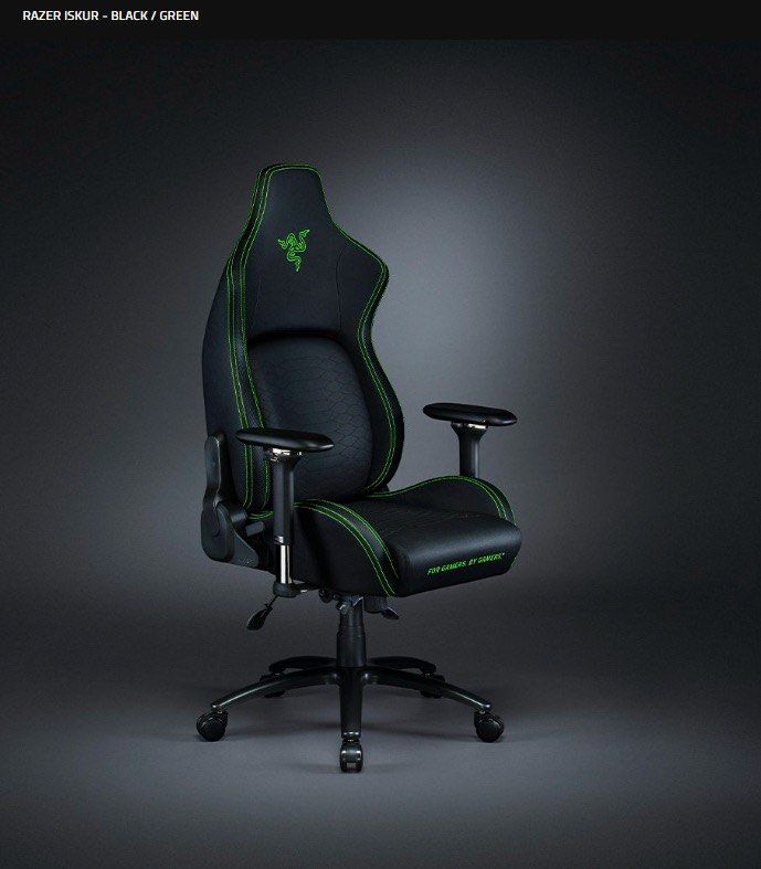 Gaming Chair RAZER ISKUR BLACK / GREENERY TO, Video Gaming, Gaming