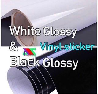 Glossy vinyl sticker wrap, black glossy, white glossy, adhesive, washable, waterproof, stretchable,