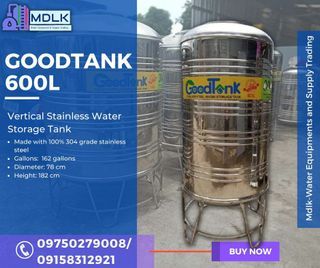 Goodtank 600L Water Storage Tank Stainless Steel