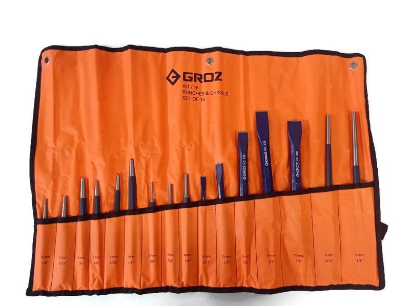 Groz 16pc. Punch & Chisel Set KIT/16/ST (Category: Home Improvement Tools & Accessories) located in Manila. Submitted by yaleph (Listing ID 1214378681, Image 1). Description: ● Authentic Groz 16pc. Punch & Chisel Set ● A range of kits carefully thought about, keeping in mind the needs of the journeyman, the farmer or rancher, the mechanic,. the carpenter. ● This is an excellent way to keep your tools organized. ● These kits are packed in heavy-du