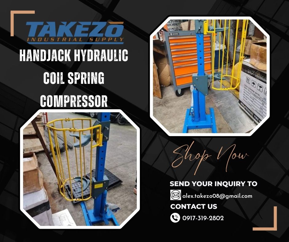Handjack Hydraulic Coil Spring Compressor (Specs: HJ1204) (Category: Construction Tools & Equipment) located in Manila. Submitted by alex.takezo (Listing ID 1214420765, Image 1). Description: INQUIRE NOW !!! ￼ % LEGIT ‘ “DTI & BIR REGISTERED” PRICE IS VAT EXCLUSIVE AND GIVE DISCOUNT For more information and faster transaction Call/Viber us now 0916-4889-468 Landline : 8-251-9551 Look for : Alex or Andrei Email me alex.takezo08@gmail.com sales01.t