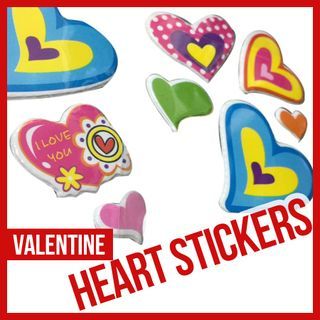 Heart Stickers Happy Valentines Day Party Needs