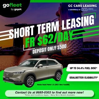 Honda Vezel Petrol Car For Rent / Lease ✅ GOJEK FLEET DRIVER-PARTNER ✅ PHV READY💰 DRIVER JOBS AVAILABLE ✅ READY STOCK 