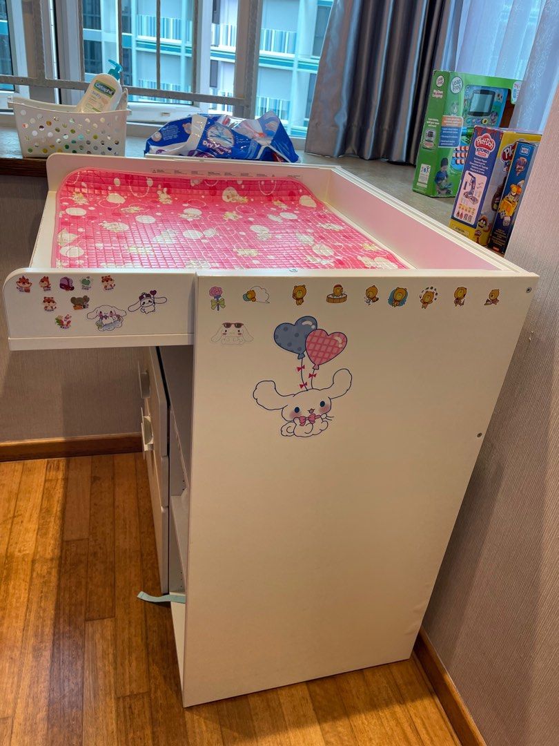 Ikea baby changing table with 3 drawers, Babies & Kids, Baby Nursery