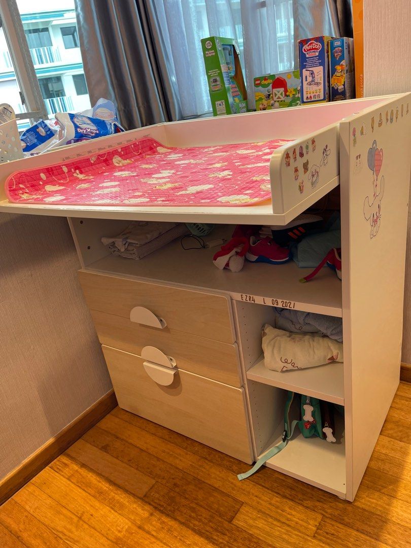 Ikea baby changing table with 3 drawers, Babies & Kids, Baby Nursery