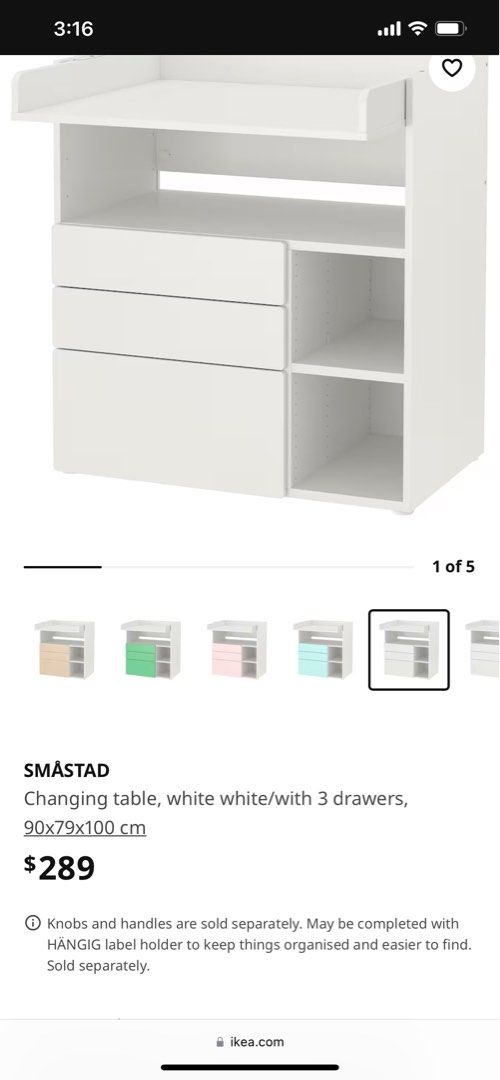 Ikea baby changing table with 3 drawers, Babies & Kids, Baby Nursery & Kids Furniture, Changing