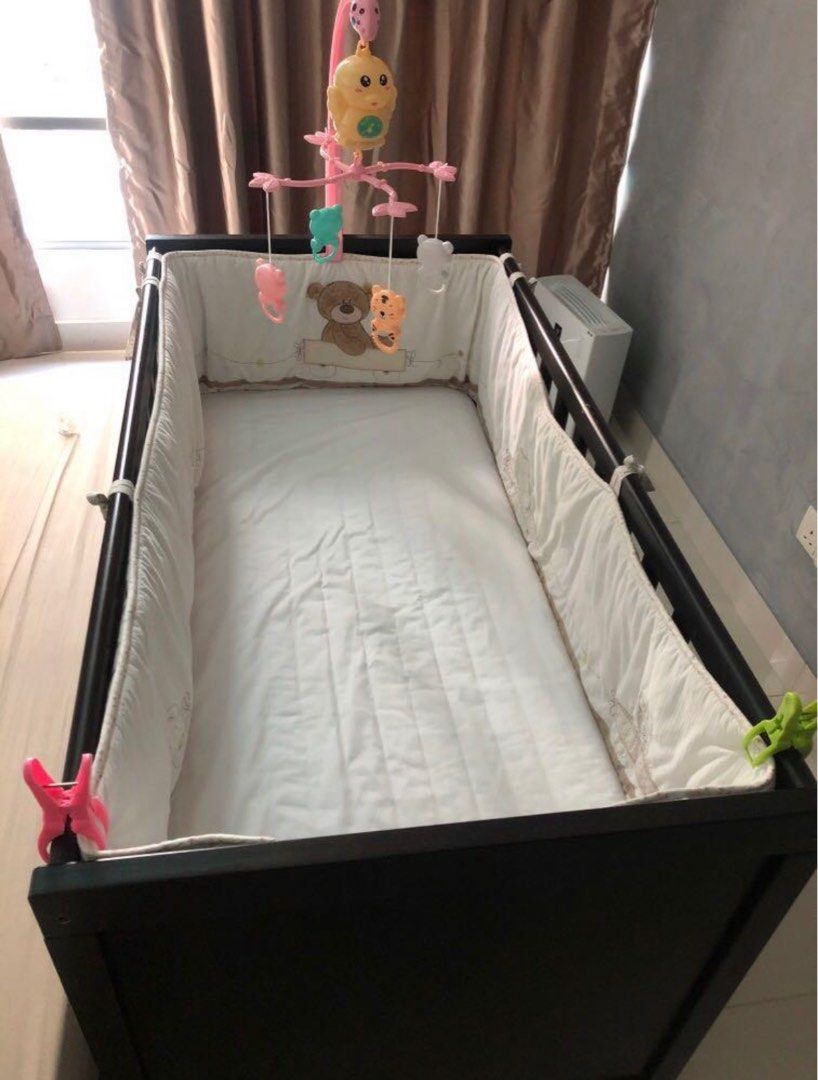 IKEA Baby Cot + IKEA Mattress, Babies & Kids, Baby Nursery & Kids