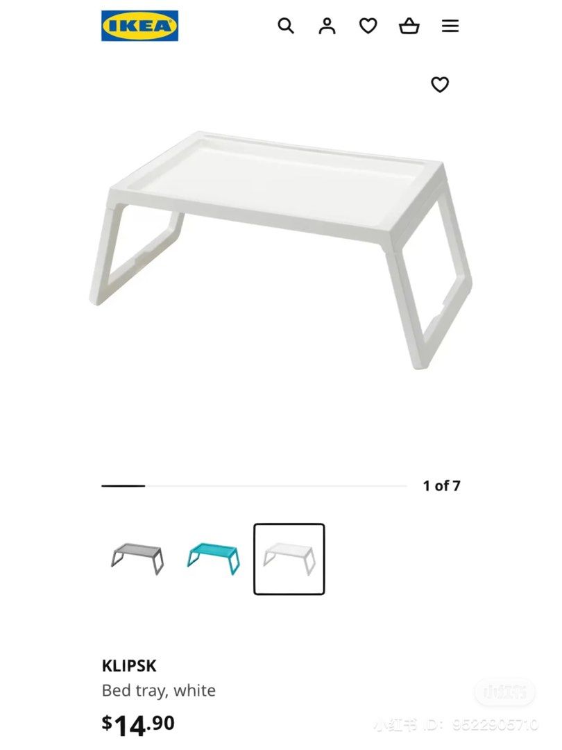 KLIPSK Bed tray, white - IKEA