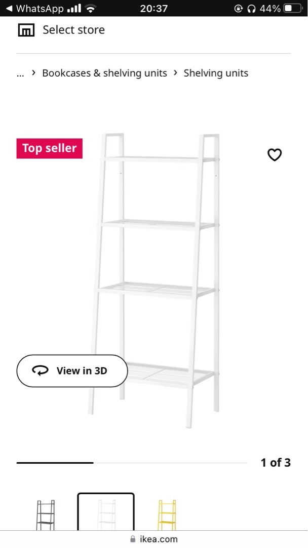 IKEA Shelf inclined storage display, 傢俬＆家居, 傢俬, 書櫃、櫃子及架 Carousell