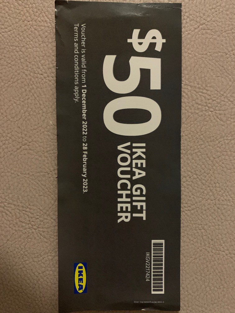 Ikea voucher 50 exp 28 Feb 2023, Tickets & Vouchers, Vouchers on Carousell