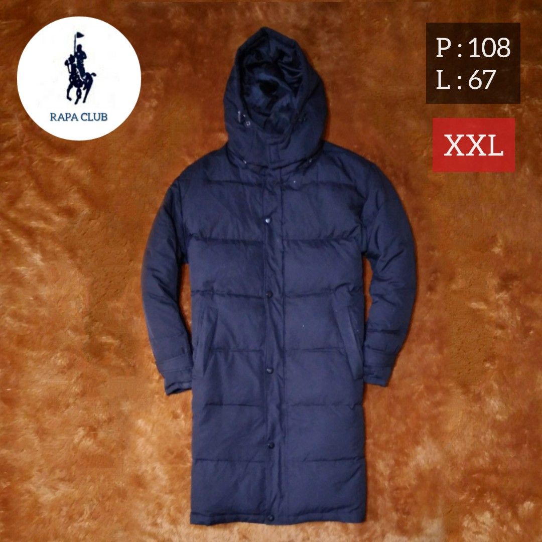 Jaket XXL RAPA CLUB Long Coat Goose Down Padded Bulang Bulu Angsa Bekas Second Original Fesyen Pria Pakaian Baju Luaran di Carousell