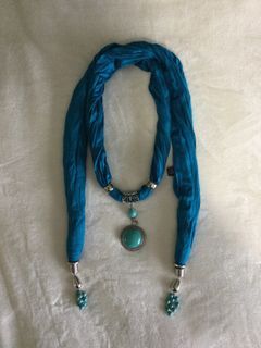 Ladies Jewelry Beaded Tassel Scarf Necklace Pendant Scarf 100% Cotton