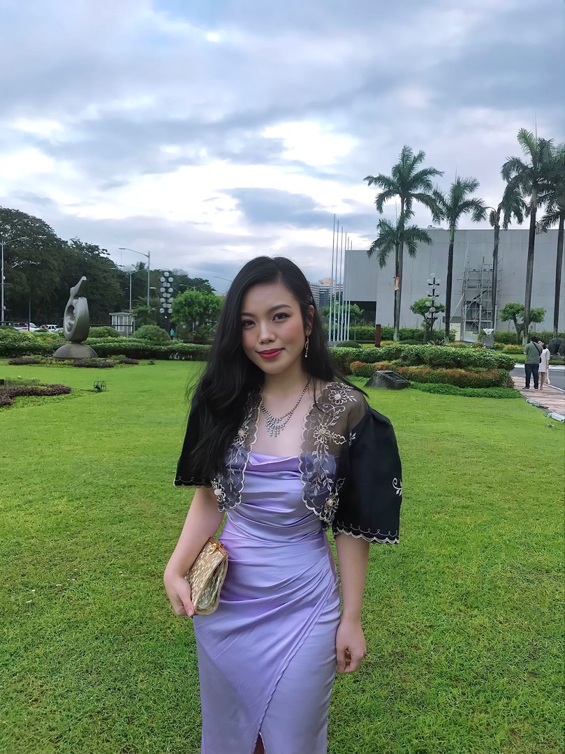 Lavender Long Gown and Filipiniana Bolero, Women's Fashion, Dresses ...