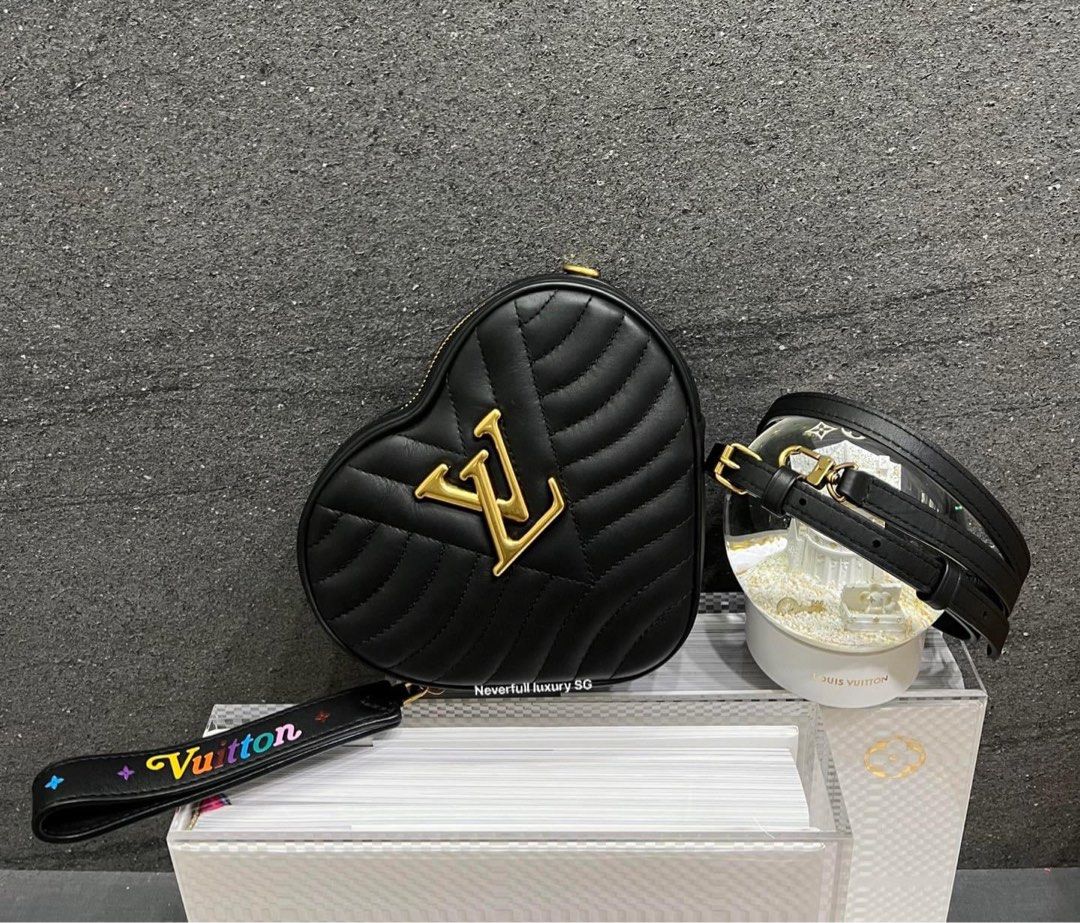 Louis Vuitton New Wave Heart Bag In Black Smooth Calfskin Leather Bag,  Luxury, Bags & Wallets On Carousell