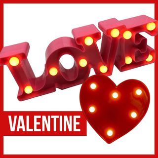 Love Heart Red LED Lights Happy Valentines Day Party Needs