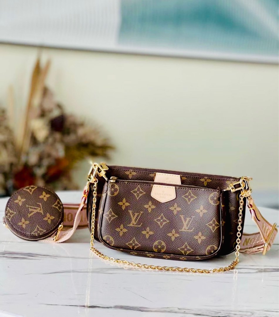 Brand new Louis vuitton multi pochette army green, Luxury, Bags & Wallets  on Carousell