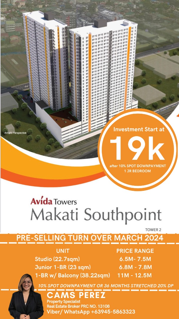 1Br Jr Condo for Sale MAKATI Avida Makati Southpoint Chino Roces