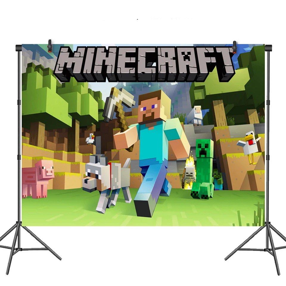 Minecraft party supplies birthday banner backdrop/ party deco, Hobbies