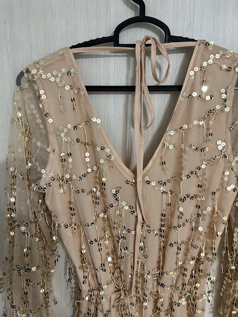 Miss Selfridge gold sequin dress
