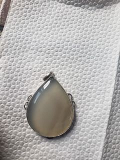 Natural stone pendants in silver