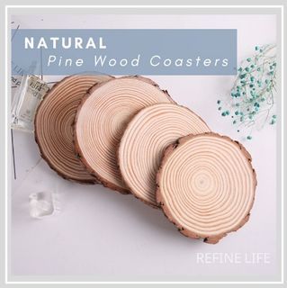 Variety Pack Natural Tree Wood Coasters with Bark (4-Pack) | Coasters For  Drinks, Bars, Mancaves, Coffee Tables | Rustic Home Decor