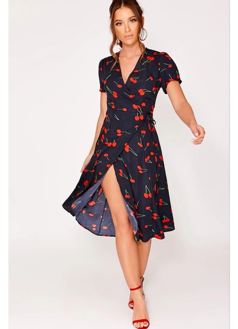Navy blue cherry dress online