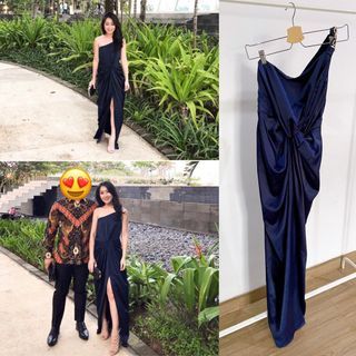 Navy silk dress (premium)