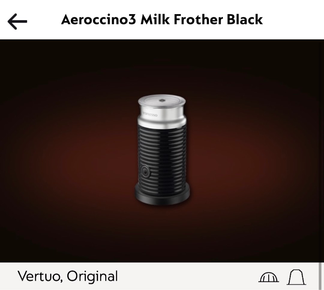 Nespresso Aeroccino 3 Milk Frother, TV & Home Appliances, Kitchen