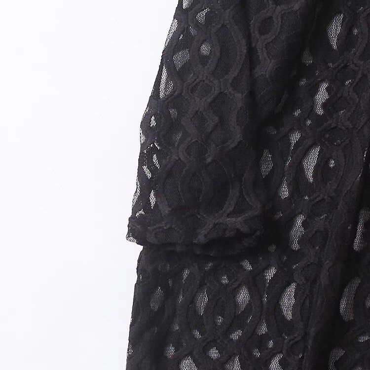 New 136 zara trimmed tag black lace dress maxi dress