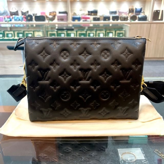 SOLD** NEW - LV Monogram Embossed Puffy Lambskin Coussin PM Black