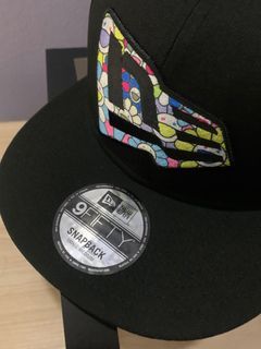 New Era x Takashi Murakami Flower Allover 9Forty Cloth Strap Hat Black Multi