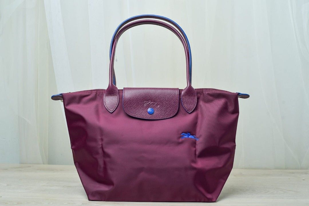 New Longchamp Le pliage Club Plum SLH sz 27 38x26x15 cm