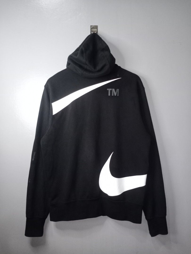 NIKE NSW SWOOSH FULLZIP FT L/S HOODIE DD6088-010, Men's Fashion, Tops u0026  Sets, Hoodies on Carousell