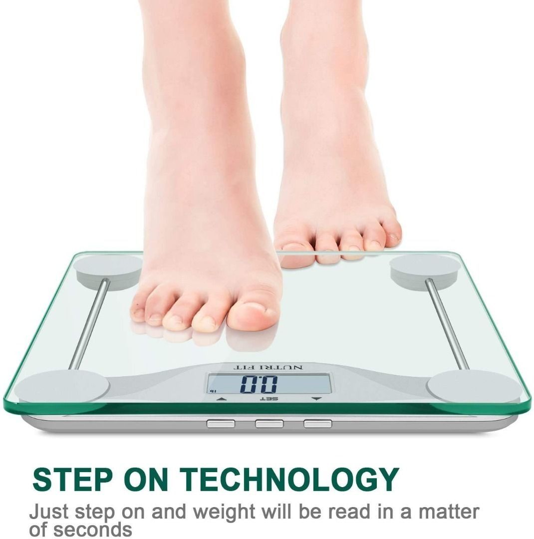  NUTRI FIT BMI Scale Digital Body Bathroom Scale Body Mass Index  Body Weight Analyzer for Heavy Duty 400 lbs Large Backlight Display Black :  Health & Household