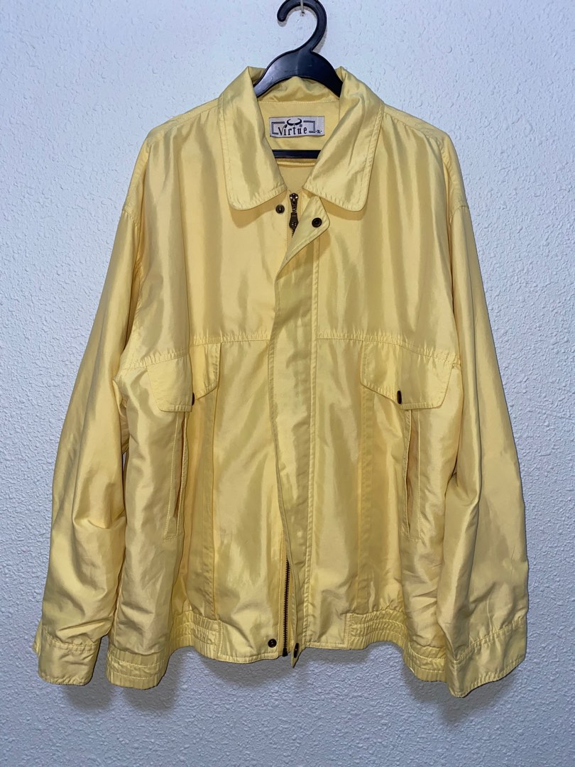 Oversized Vintage Yellow Jacket in Yellow, Men's Fashion, Coats