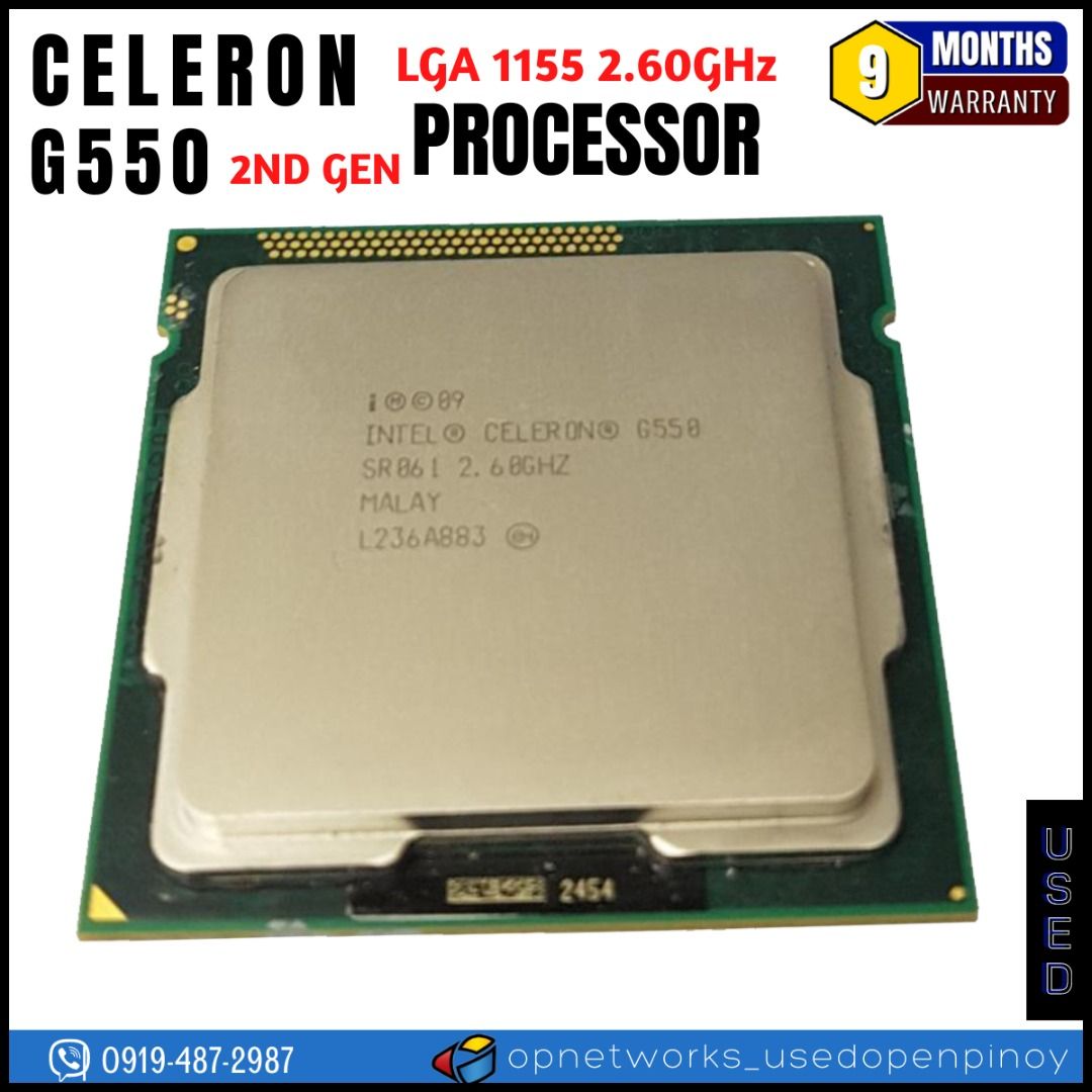 Pre Owned Intel Celeron 2nd Generation G550 2mb Socket 1155 Processor ...