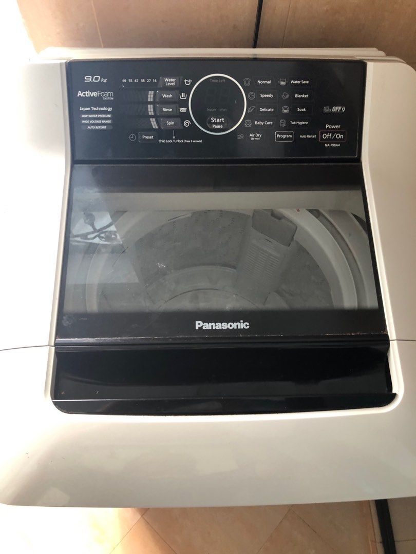Pre used Panasonic Top washing machine 9kg, TV & Home Appliances