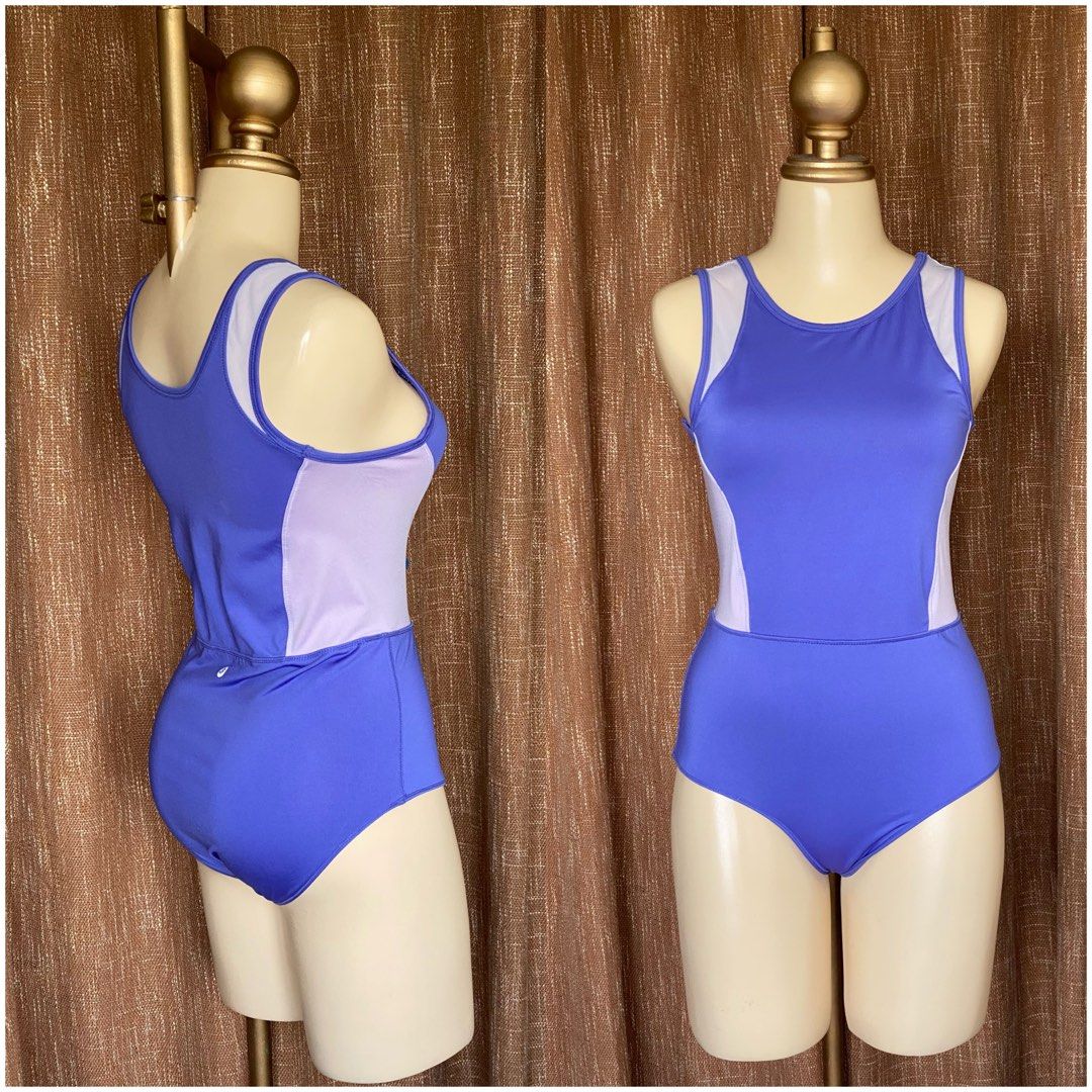 Purple Violet Plaid One Piece Swimsuite