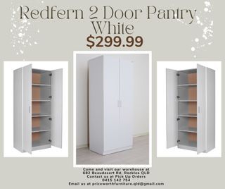 Redfern 2 Door Pantry White, On Sale!