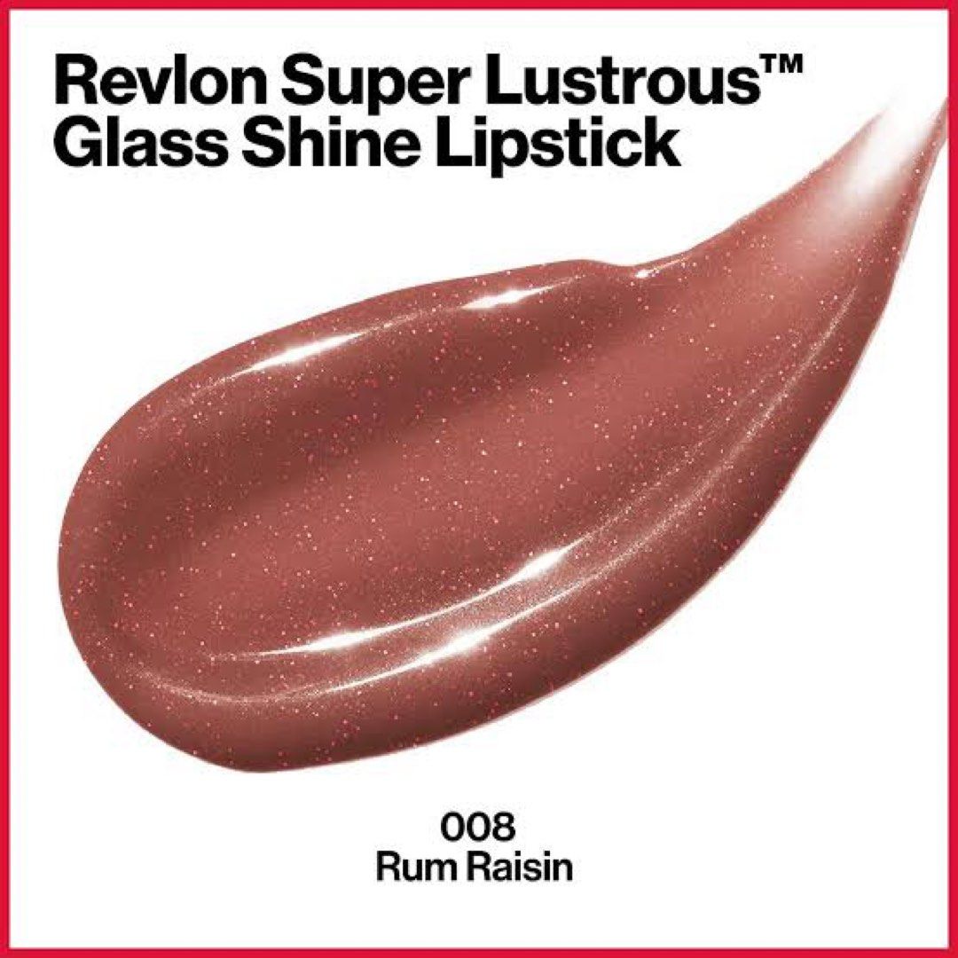 Revlon Super Lustrous Glass Shine Lipstick 008 Rum Raisin, Beauty & Personal Care, Face