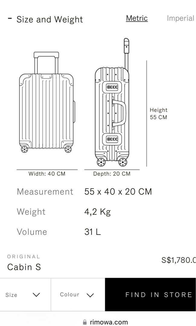 RIMOWA original cabinS, Hobbies & Toys, Travel, Luggage on Carousell