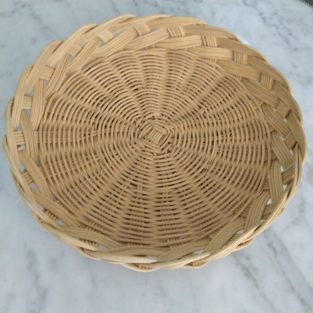 Round rattan tray, Furniture & Home Living, Home Decor, Other Home ...