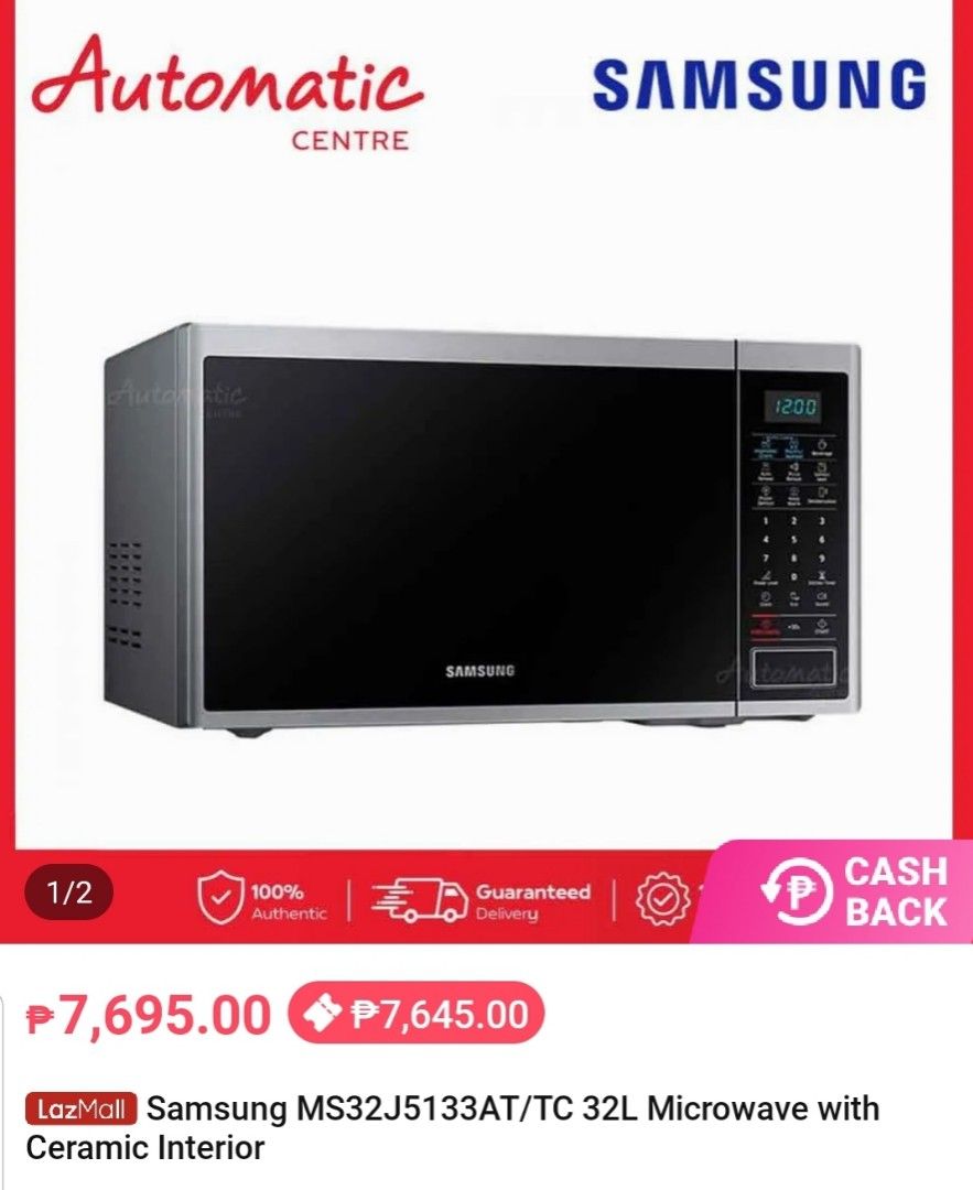 Samsung 32L Microwave Oven (MS32J5133AT) on Carousell