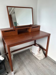 Scanteak writing table with mirror 