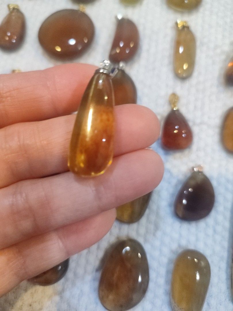 Red store amber gemstone