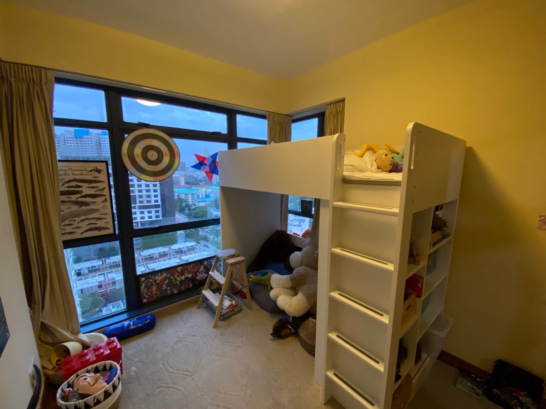 Smastad Loft bed with desk, Furniture & Home Living, Furniture, Bed